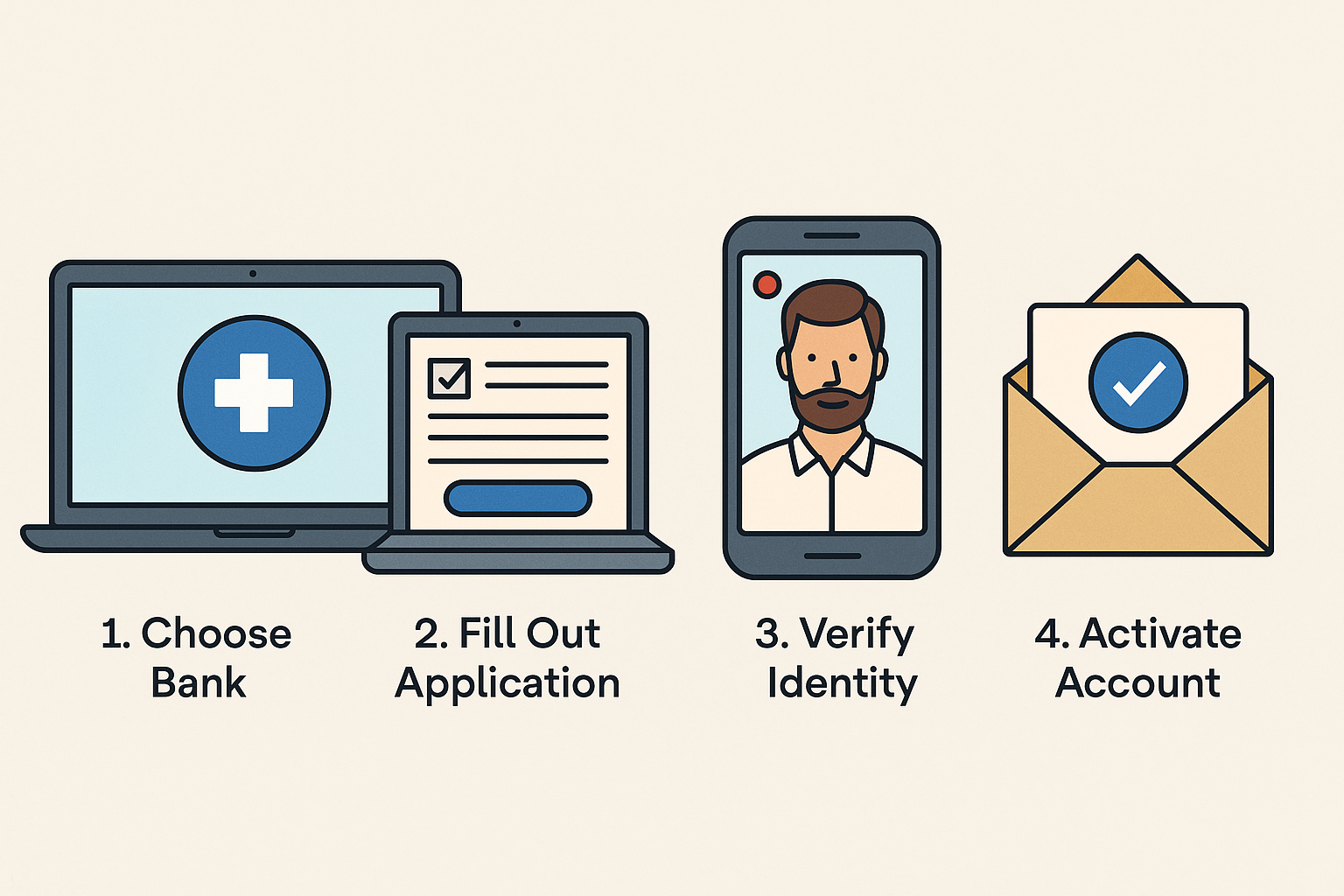 Person verifying identity in a mobile banking app